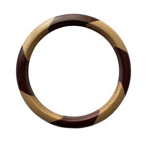 Handcrafted Purple Heart And Maple Wood Bangle Bracelet Signed By Artist